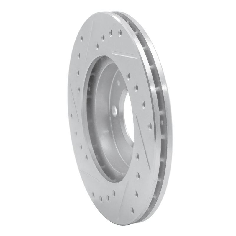 Audi 4000 Brake Rotor (1) - Front Right - R1 Concepts - Drilled & Slotted - Silver - `80-`08